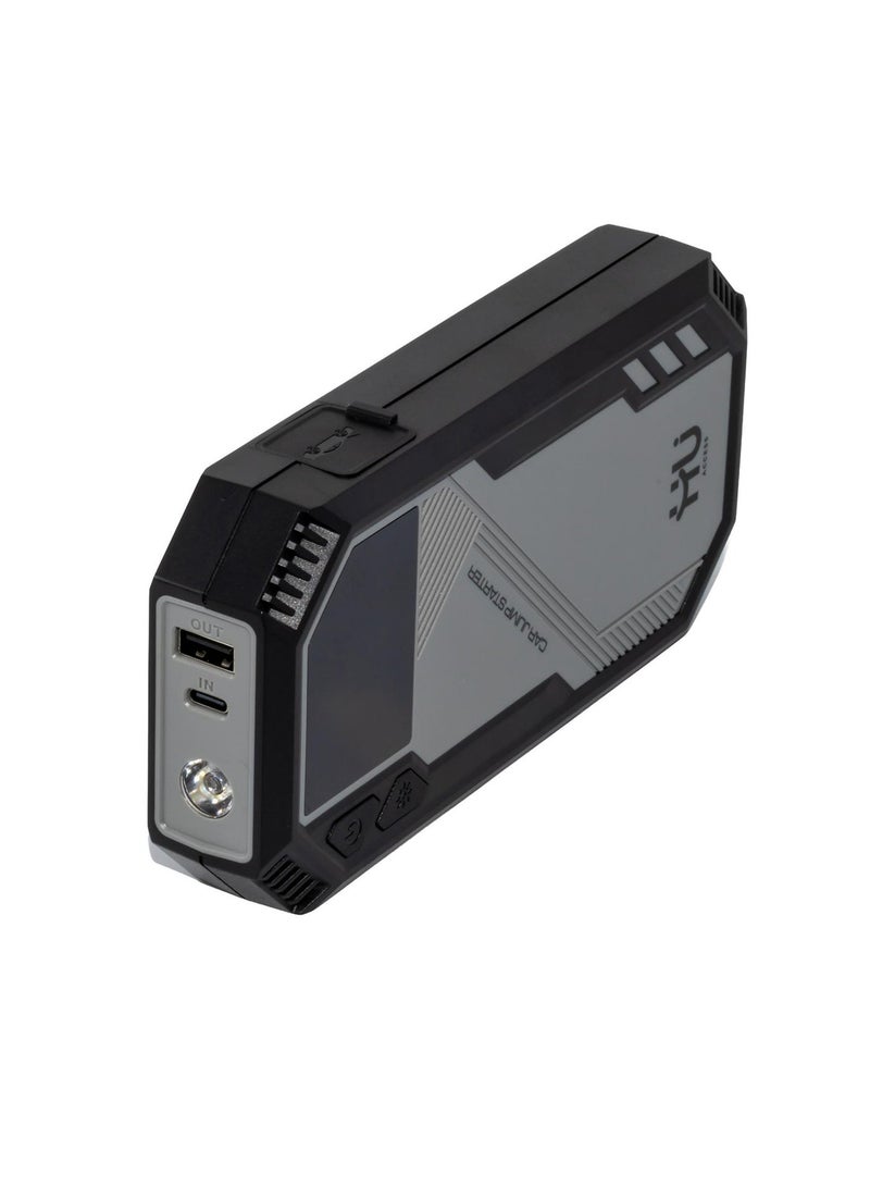 H U HU 800A Peak Car Jump Starter 6000mAh Portable 12V Battery Booster with Digital Display & LED Emergency Light - Image 1