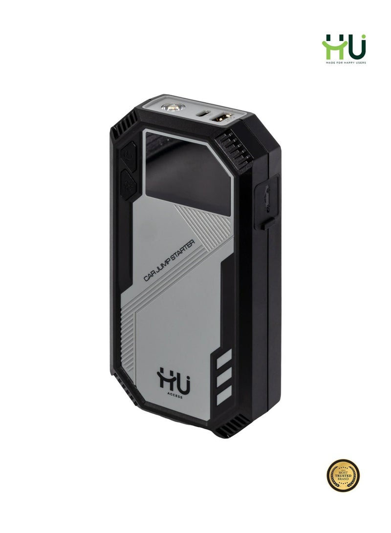 H U HU 800A Peak Car Jump Starter 6000mAh Portable 12V Battery Booster with Digital Display & LED Emergency Light - Image 5
