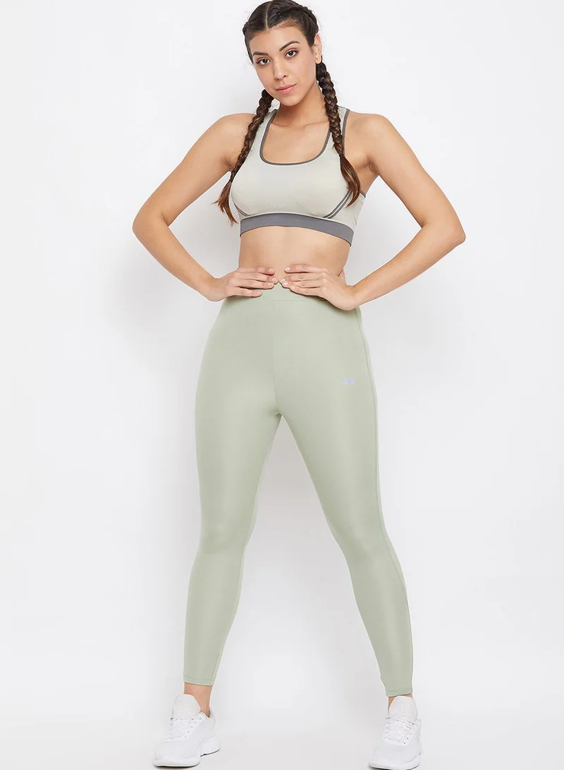 Clovia Snug Fit Active Ankle-Length Tights  with Reflector Stripes