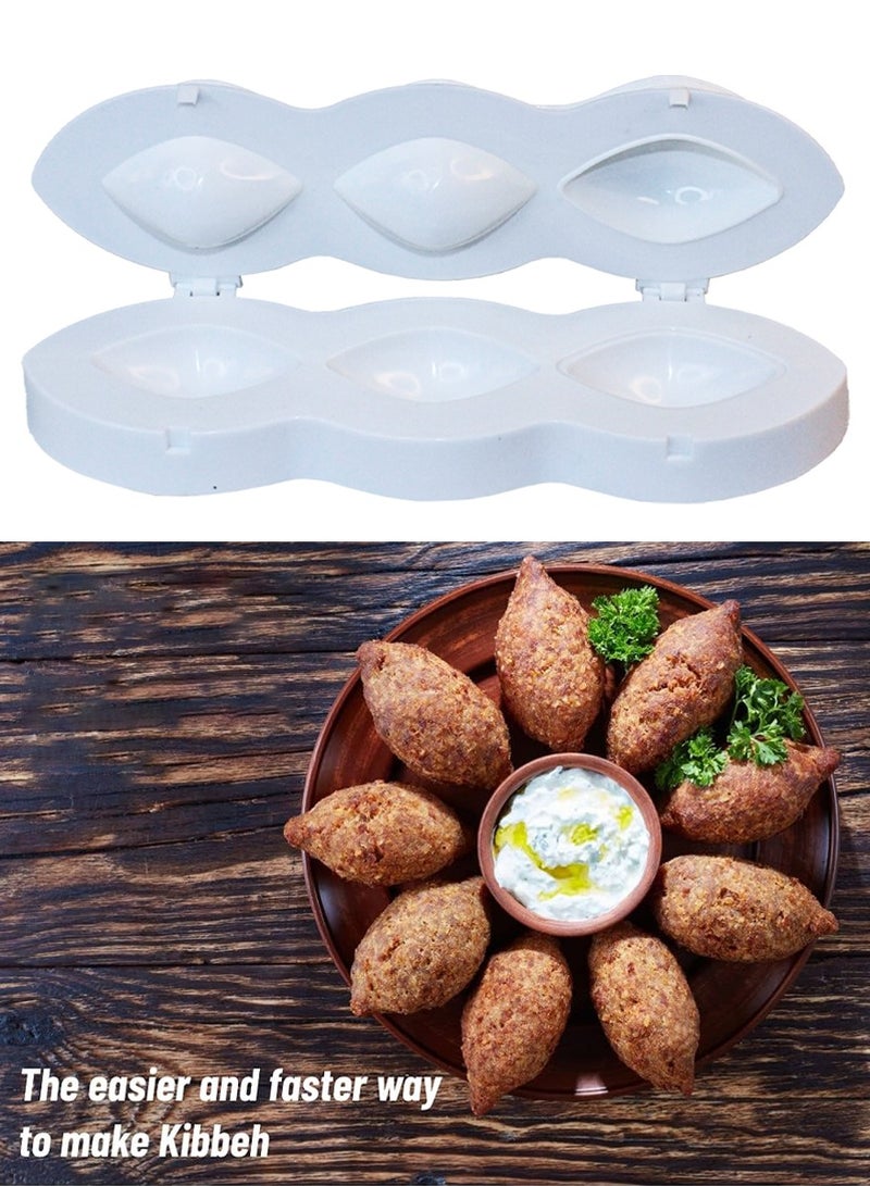 Mold Kibbeh Maker, Meatball Mold Kibbeh Press Mold Maker, Moulds for Making Kibbeh of Perfect Shape and Ideal Size of 7cm, Meatloaf Mould Meat Filling Cooking Press Tool, koftah Molder, Kabab Rolls