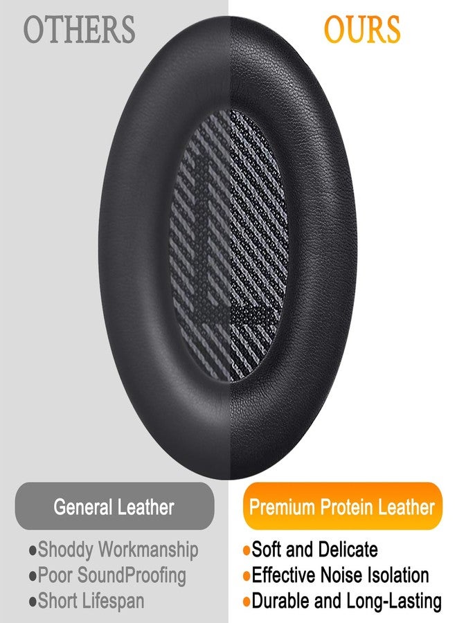 SoloWIT Replacement Earpads Cushions for Bose QuietComfort 35 (QC35) & Quiet Comfort 35 II (QC35 ii) Headphones, Ear Pads with Softer Leather, Noise Isolation Foam, Added Thickness (Black) - Image 3