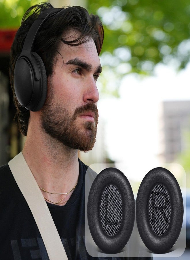 SoloWIT Replacement Earpads Cushions for Bose QuietComfort 35 (QC35) & Quiet Comfort 35 II (QC35 ii) Headphones, Ear Pads with Softer Leather, Noise Isolation Foam, Added Thickness (Black) - Image 5