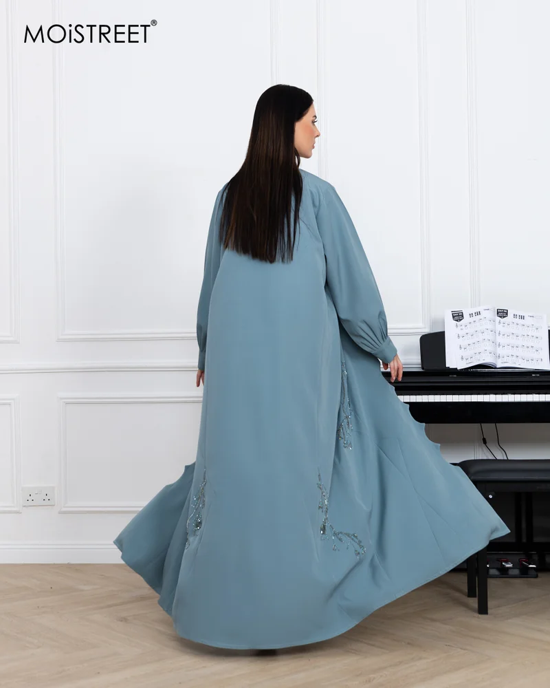 Moistreet  MOiSTREET Barbie Crepe Embroidery Abaya for Women | Best Price UAE