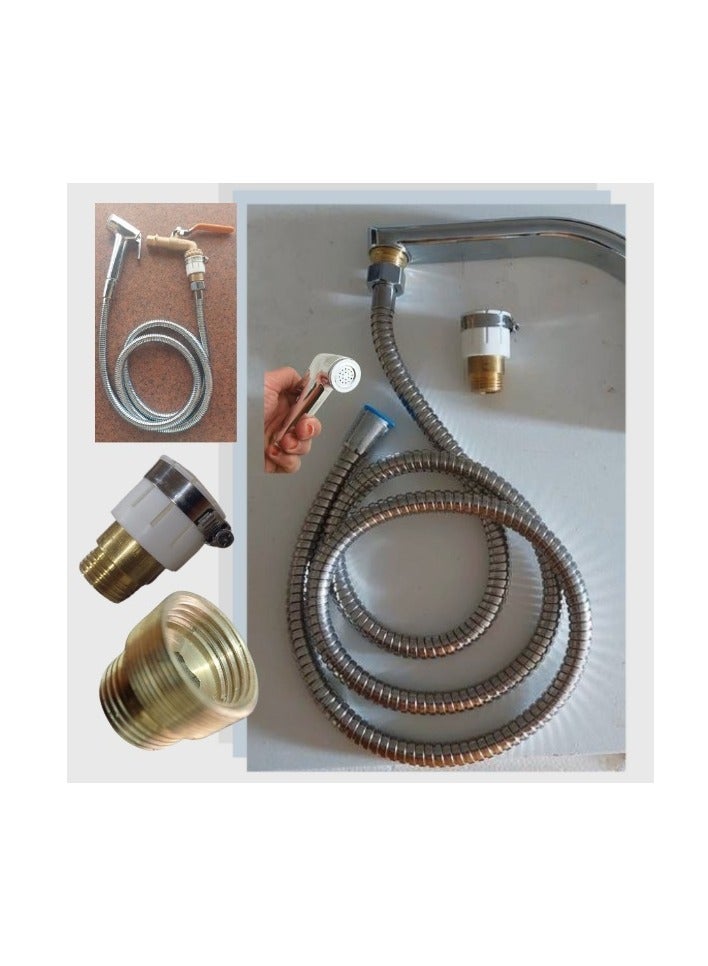 Portable bathroom shattaf for travel (shattaf with a 1.5 meter hose that cannot be twisted when in use - (twist))  - Image 1