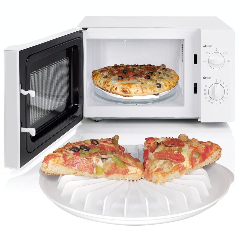 Kitchen Discovery Microwave Pizza Reheater Tray Reuseable Plate for Bacon Snacks in the Microwave Oven  Safe BPAFree Round Pizza Pan for Cooking Reheating