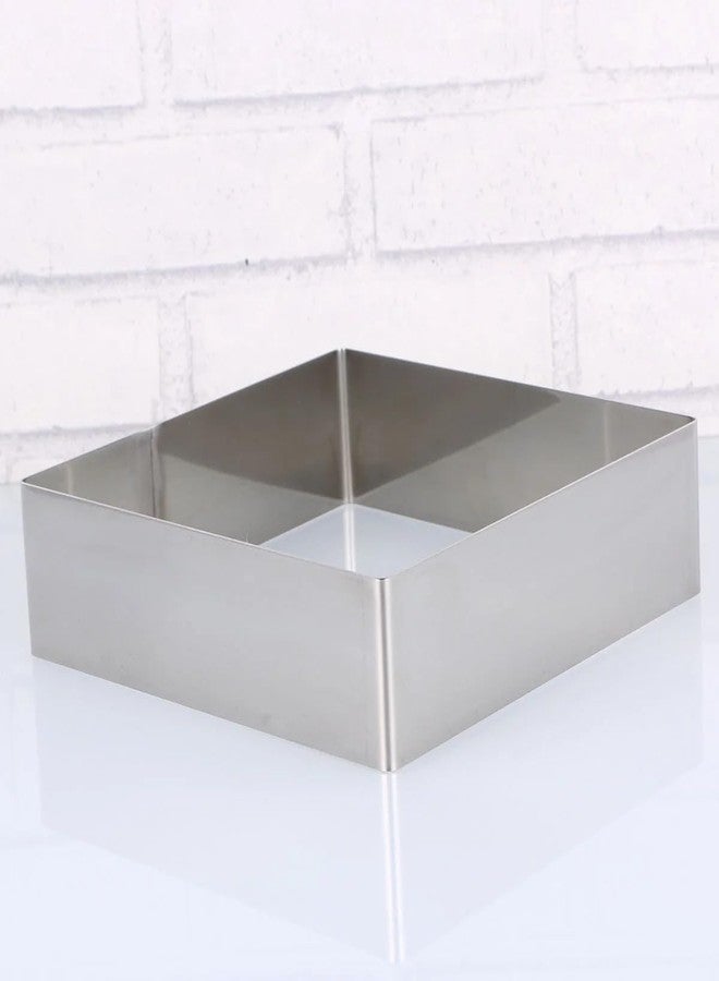 CAKE DECOR - Stainless Steel Square Cake Ring - Heavy-Duty - Oven Safe - Rust Resistant - Multipurpose for Baking, Molding, Plating - 2x5 Inches - Image 2