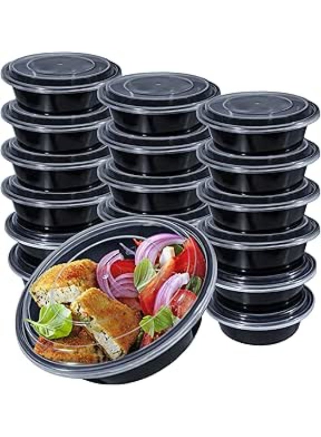 علب طعام للاستعمال مرة واحدة مع غطاء – عملية، آمنة، ومثالية لتعبئة الوجبات -25 قطعه