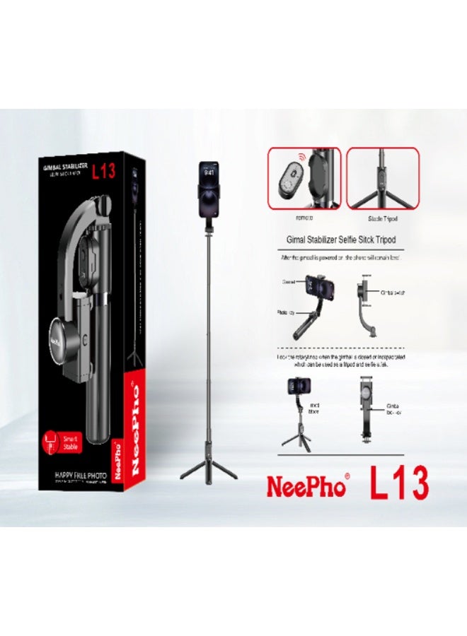 NeePho Smart Selfie Stick for Camera and Phones L13 , 3-Axis Smooth Motion, Compatible with iOS and Android, Supports Multiple Shooting Modes (Pan, Lock, POV), Ergonomic and Lightweight Design, Tripod, Remote Control, and Aluminum Rod - Ideal for Professional Steady Video Shooting, Vlogging, Travel, and Live Streaming  - Image 5