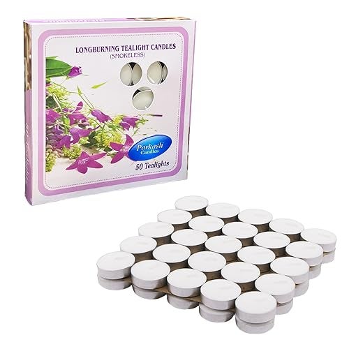 PROSPERRO LUMO by Parkash Candles Paraffin Wax Unscented Tea Light Candles Set of 50 || 3 Hours || Home Decoration - Image 2