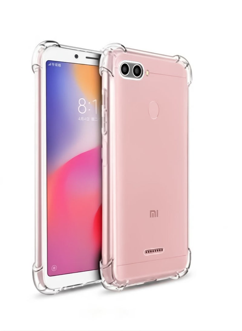 Case Compatible with Xiaomi Redmi 6 ,Cover Silicone Transparent TPU Gorilla Anti-shock Protector Camera  - Clear