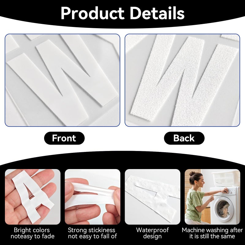 CXWLJL 10 Sheets Iron on Letters for Clothing Heat Transfer Vinyl Iron on Letters for DIY T-Shirts - White Letters - Image 3