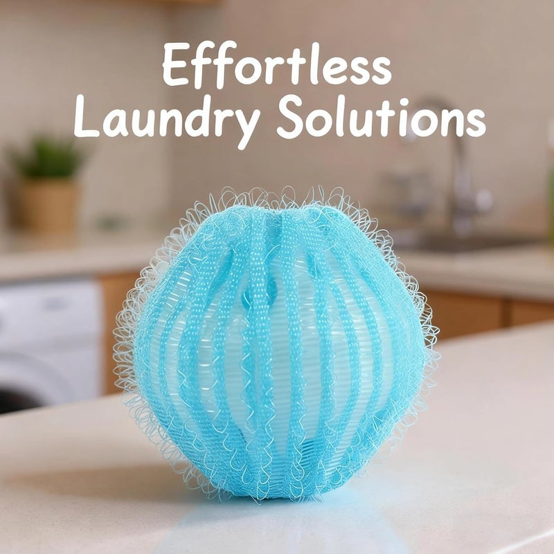 12 Pcs Laundry Balls, Hair Catcher for Washing Machine, 3.5 Cm Pet Hair Remover, Anti-Winding, Sea Blue - Image 4