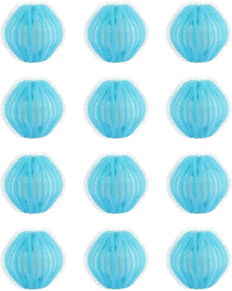 12 Pcs Laundry Balls, Hair Catcher for Washing Machine, 3.5 Cm Pet Hair Remover, Anti-Winding, Sea Blue - Image 3