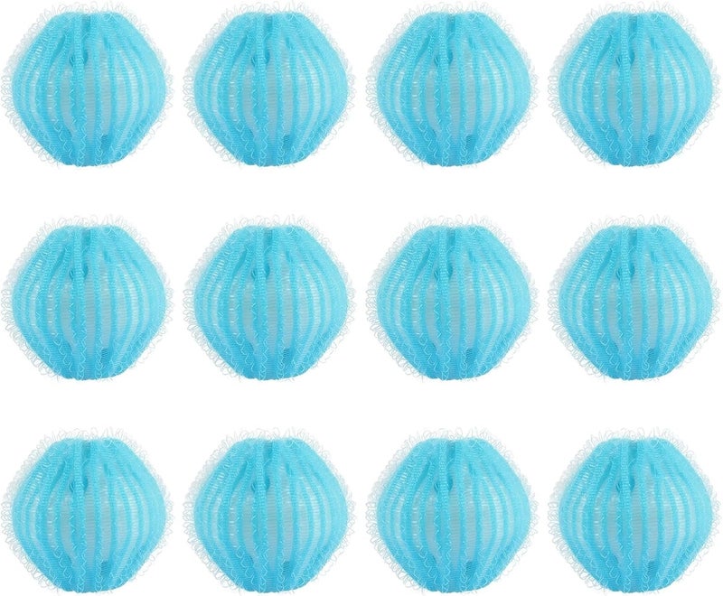 12 Pcs Laundry Balls, Hair Catcher for Washing Machine, 3.5 Cm Pet Hair Remover, Anti-Winding, Sea Blue - Image 1