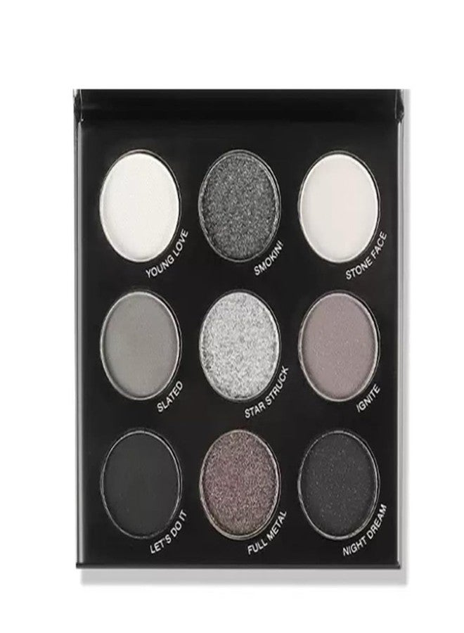 باليت ظلال العيون UOCK Black Gray Smokey، لون فضي، 9 ألوان، بتركيبات معدنية ومطفية، مكياج عيون غني بالأصباغ، تركيبة تدوم طويلاً - Image 1