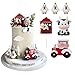 Zafena 6 PCS Farm Cake Topper with Cow Tractor Cake Decorations for Farm Animal Theme Birthday Party Decoration Supplies Red - Image 2