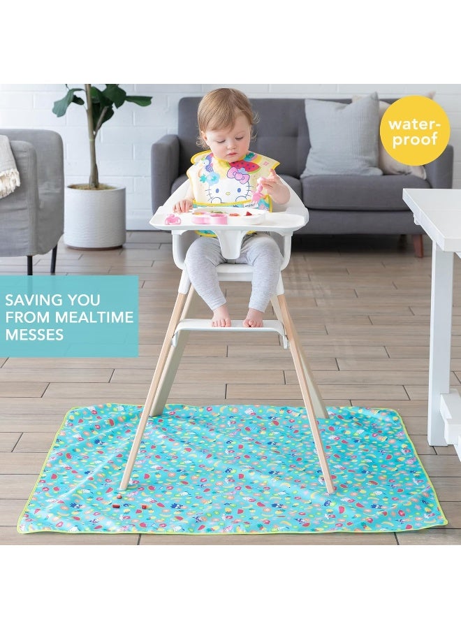 Bumkins Baby Splat Mat for Under High Chair, Babies Toddlers Eating Mess Mat, Waterproof Reusable Cloth for Arts and Crafts, Playtime for Kids, Floors or Tables, Fabric 42inx42in, Sanrio Hello Kitty - Image 2