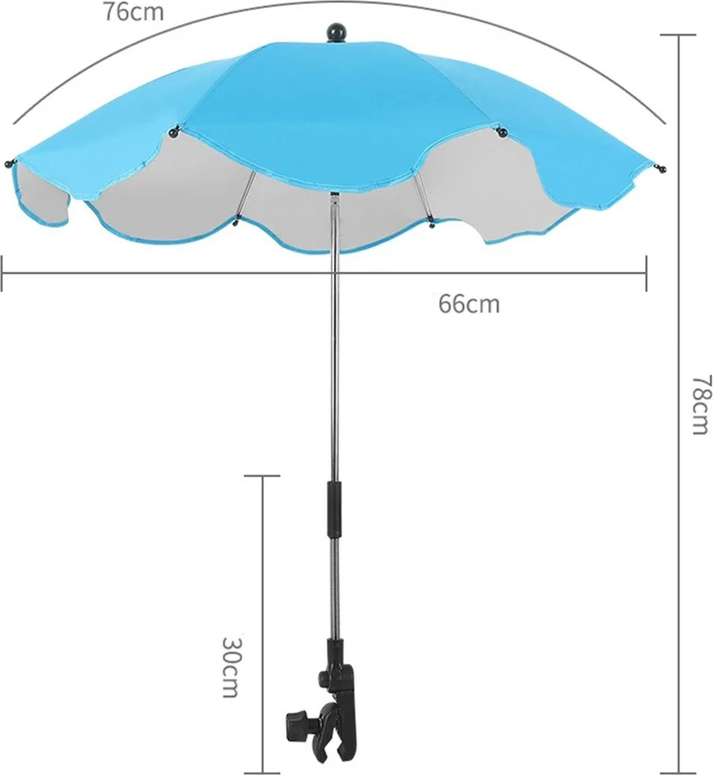 Valkyrie Detachable 360 ​​Degree Adjustable 66 cm Umbrella for Baby Stroller - Blue