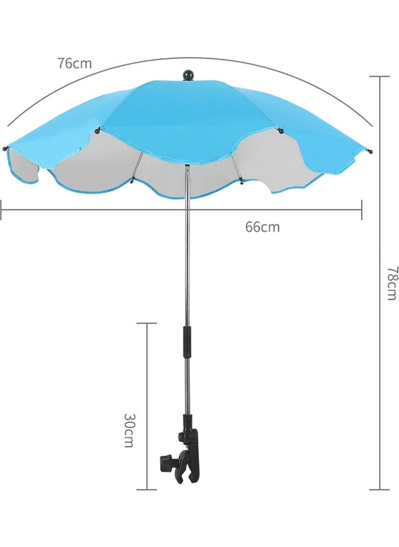 Valkyrie Detachable 360 ​​Degree Adjustable 66 cm Umbrella for Baby Stroller - Blue  - Image 2