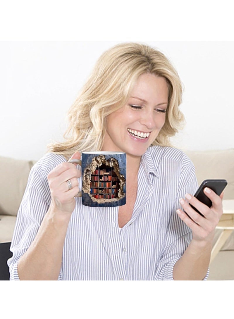 general 3D Bookshelf Mug - A Library Shelf Cup, Book Lovers Coffee Mug, 3D Creative Space Design Multi-Purpose Ceramic Mug (Model-A) - Image 2