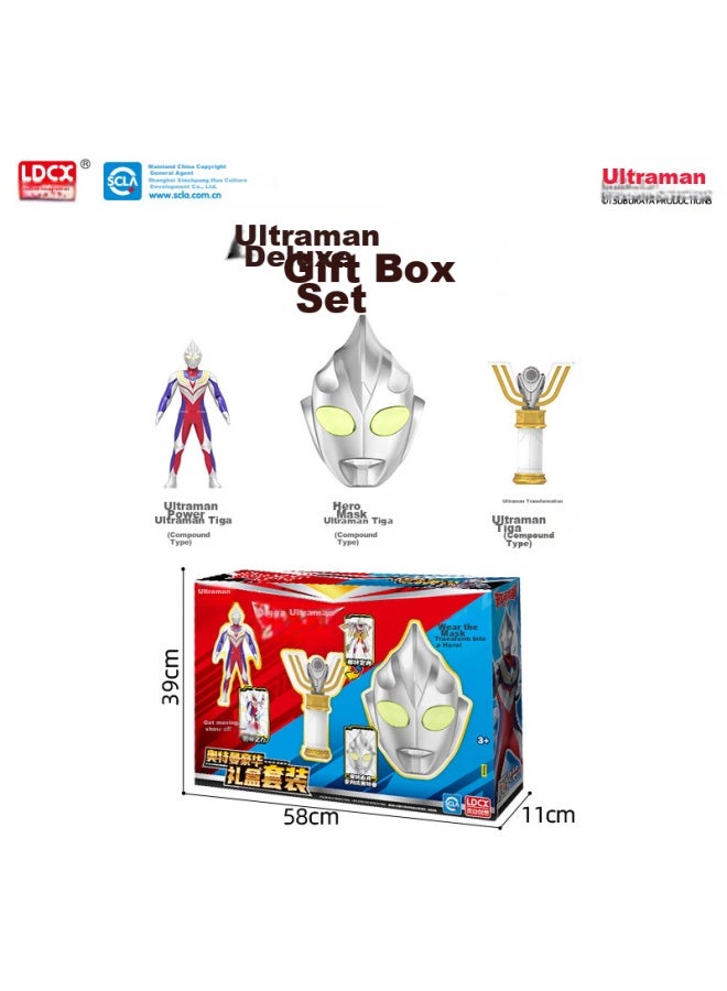 Ldcx Ultraman Tiga Action Figure Transformation Device Light Stick Set Gift Box Toy For Boys, Children's Day Gift, Birthday Present - Image 2