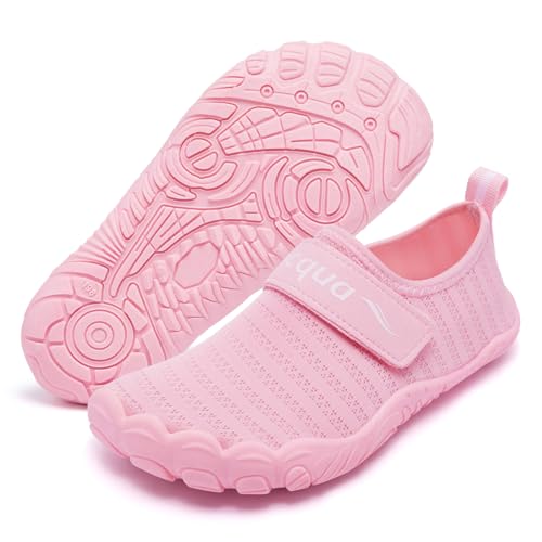 Racqua Kids Girls Water Shoes Breathable Swim Shoes Quick Dry Aqua Shoes Lightweight Non-Slip Outdoor Pool Beach Shoes Pink 3 - Image 1