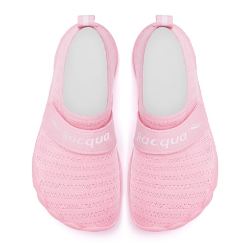 Racqua Kids Girls Water Shoes Breathable Swim Shoes Quick Dry Aqua Shoes Lightweight Non-Slip Outdoor Pool Beach Shoes Pink 3 - Image 3