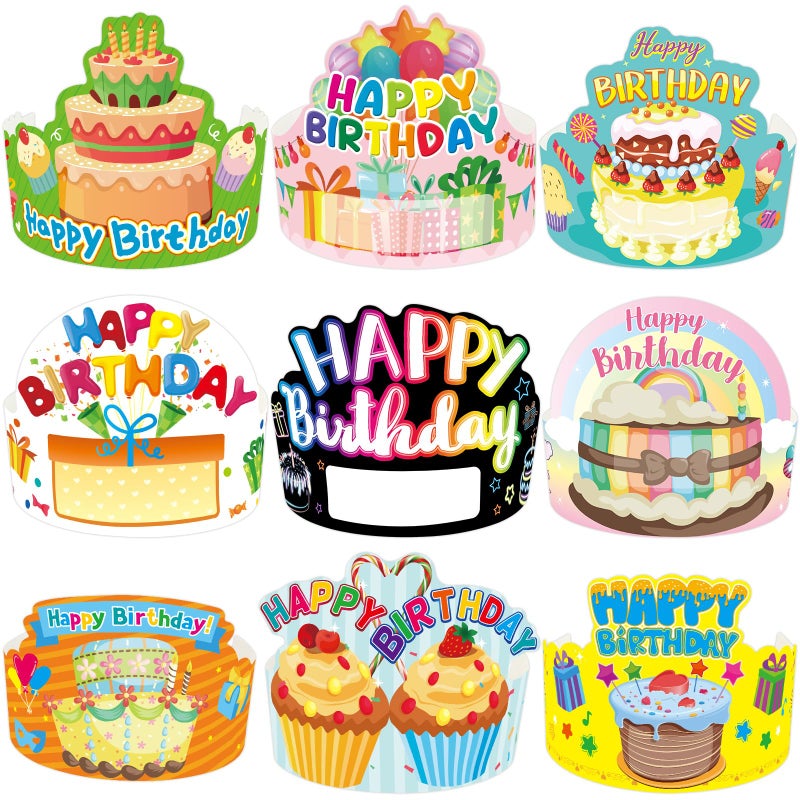 ceiba tree Birthday Crowns for Kids Classroom 36Pcs School Family Colorful Happy Birthday Hats VBS Party Supplies - Image 2