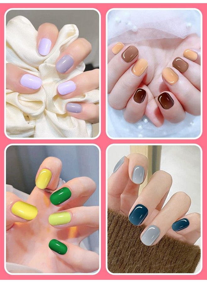 TOROKOM 576 Pieces Kids Short Glossy Press On Nails Torokom Children False Nails 24 Colors Glossy Acrylic Nails Art Tip For Kids Short Square Full Cover Fake Nails For Women Girls Kids - Image 5
