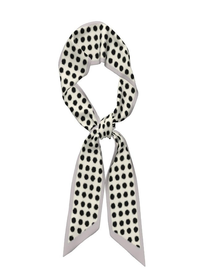 Farg Polka Dots Silk Scarf Women Fashion Head Neck Skinny Scarf Printed for Hair Handbags Bag Dress 47.2”x3.1” - Image 1