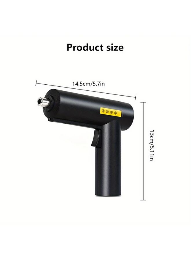 Black 3 Cordless Electric Screwdriver Set USB Charging LED Light Reverse Rotation Equipped with 2000mAh Lithium Battery for Home Office Car Repair - Image 3