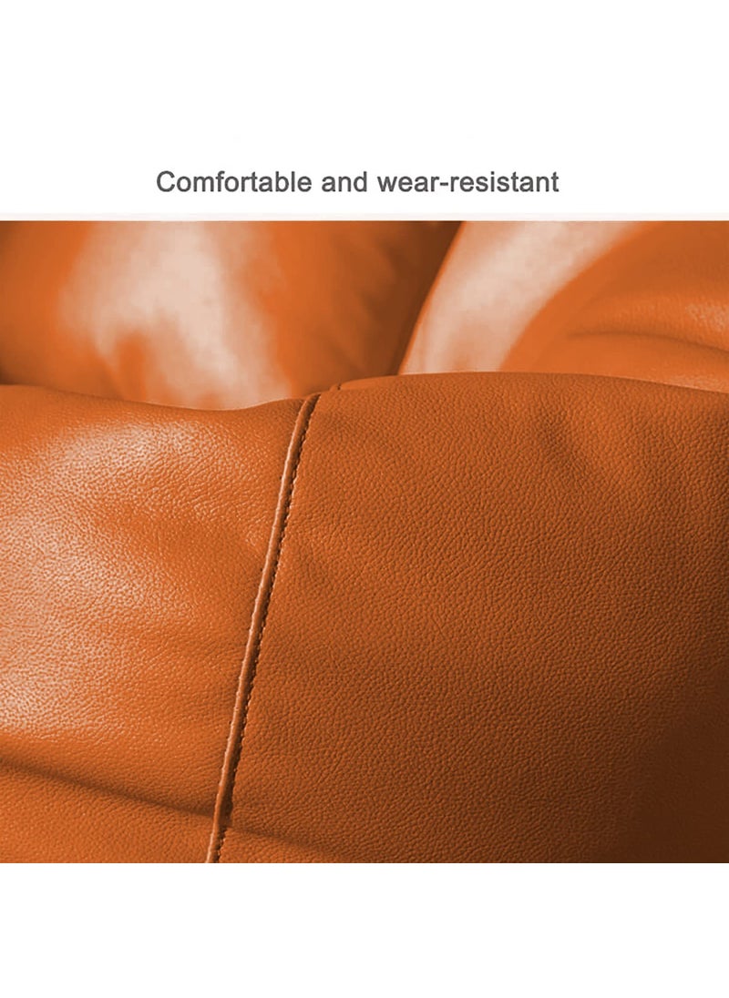 Kushuvi Kushuvi 4XL Bean Bag with Footrest with Cushion Ready to Use with Beans Faux Leather Orange 4XL  - Image 3