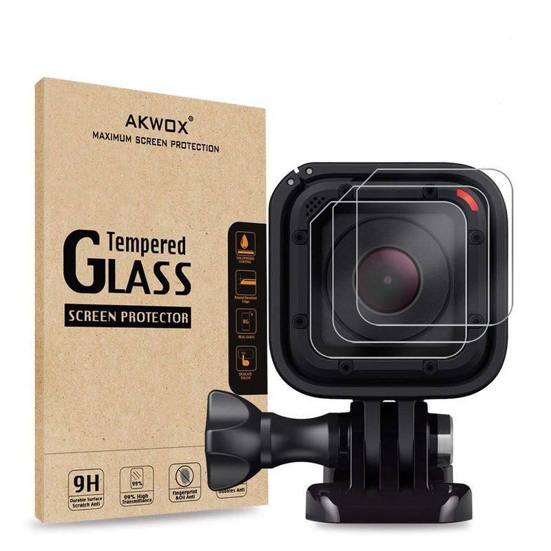 AKWOX (Pack of 3) Tempered Glass Screen Protector for Gopro Hero 4 Session Hero 5 Session, 0.3mm 9H Hard Scratch-resistant Camera Lens Film for GoPro Hero4 Session/Hero5 Session Camera Accessories - Image 1