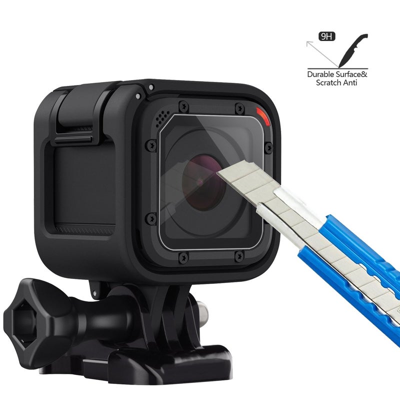 AKWOX (Pack of 3) Tempered Glass Screen Protector for Gopro Hero 4 Session Hero 5 Session, 0.3mm 9H Hard Scratch-resistant Camera Lens Film for GoPro Hero4 Session/Hero5 Session Camera Accessories - Image 2