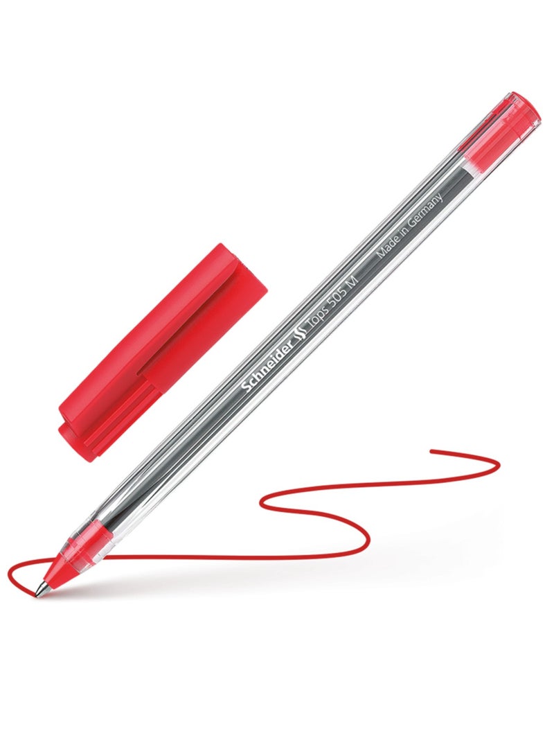 Schneider قلم حبر جاف 50 قطعة 505 برأس متوسط حبر أحمر - Image 1