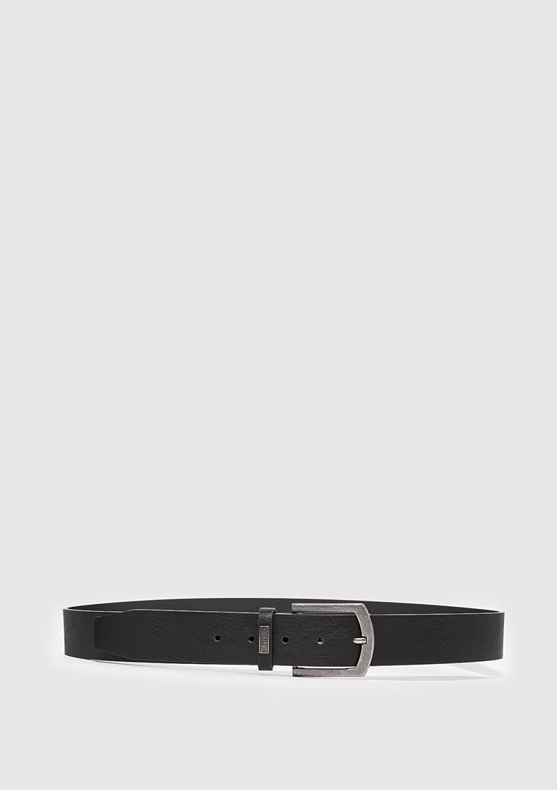 مافي Black Faux Leather Belt