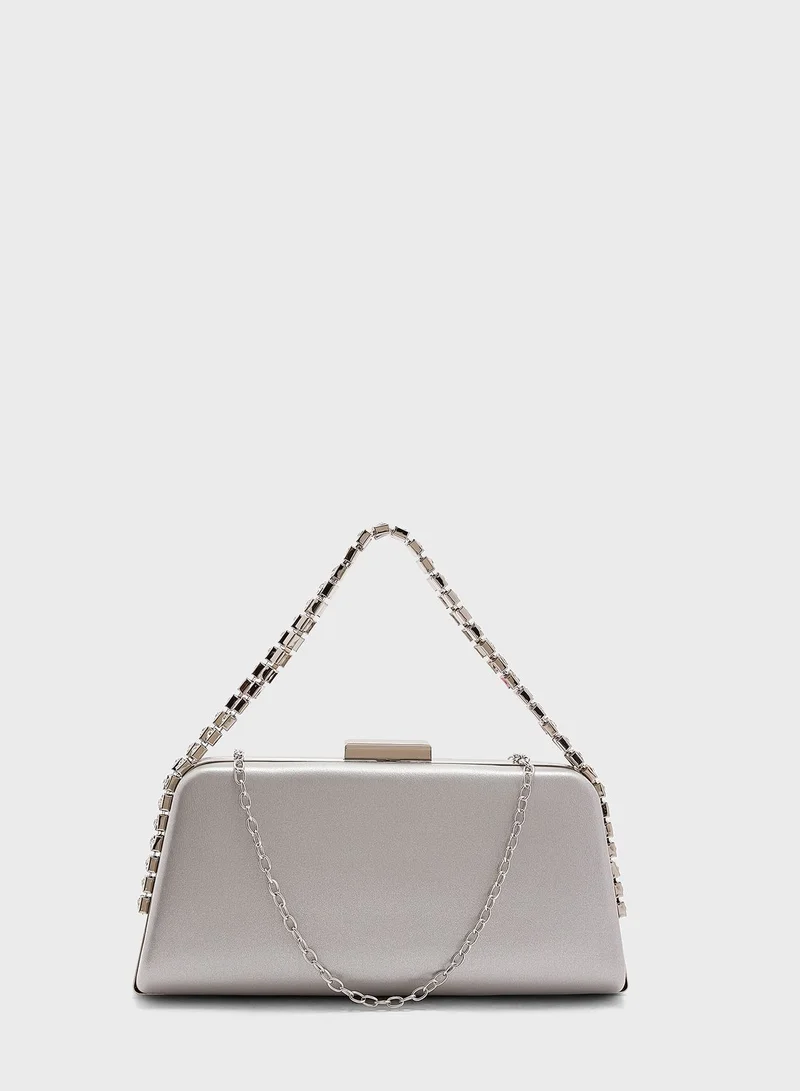 Khizana Chain Detail Clasp Clutch