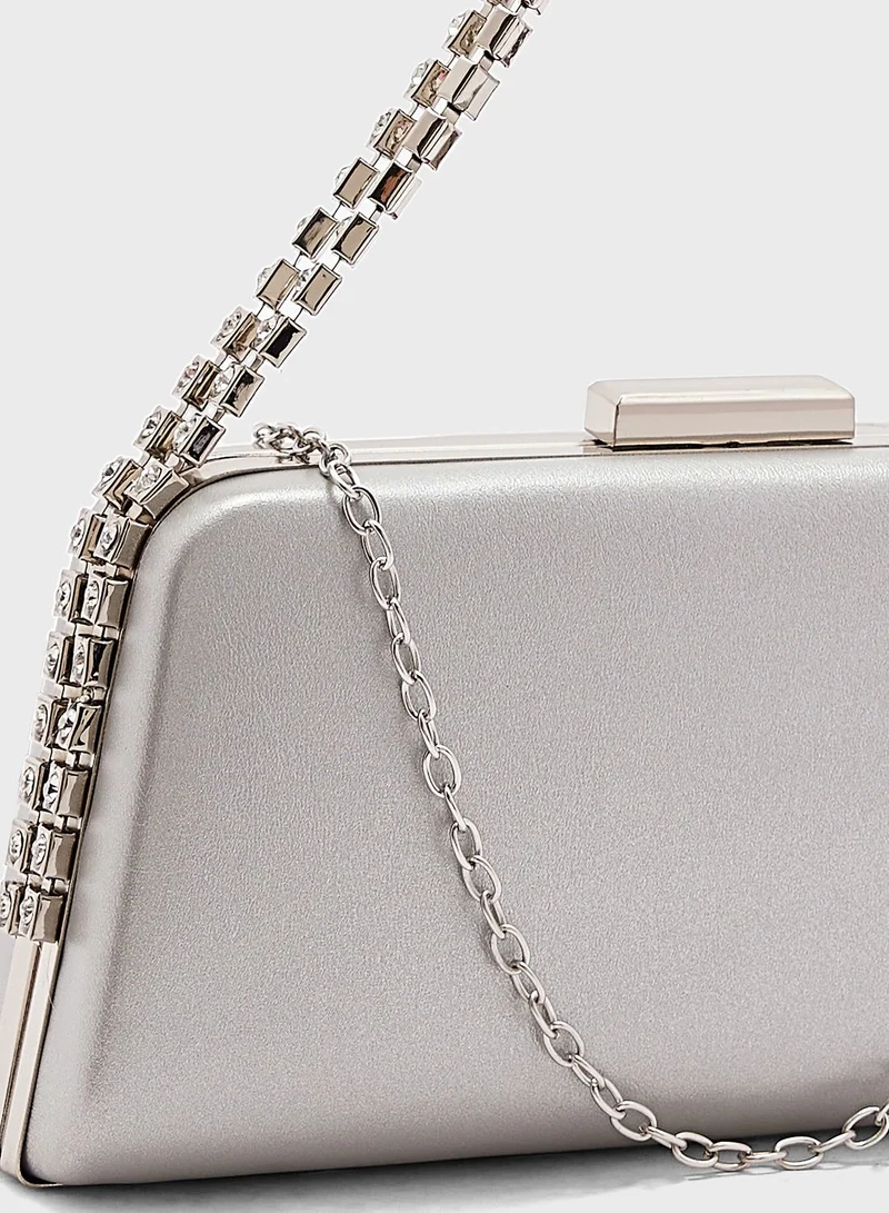 Khizana Chain Detail Clasp Clutch