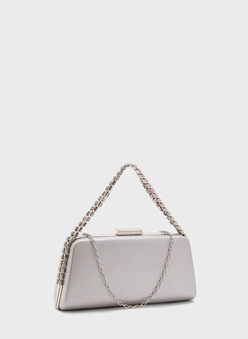 Khizana Chain Detail Clasp Clutch