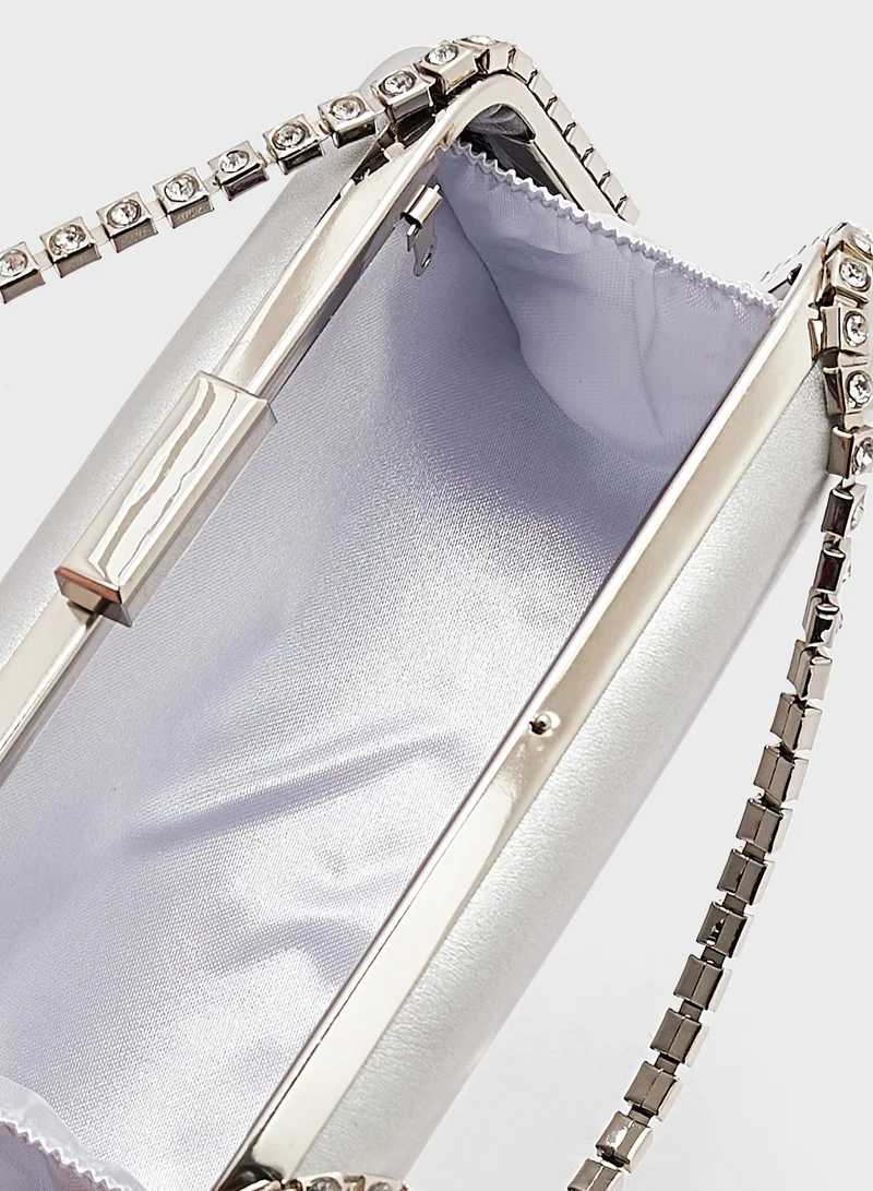 Khizana Chain Detail Clasp Clutch