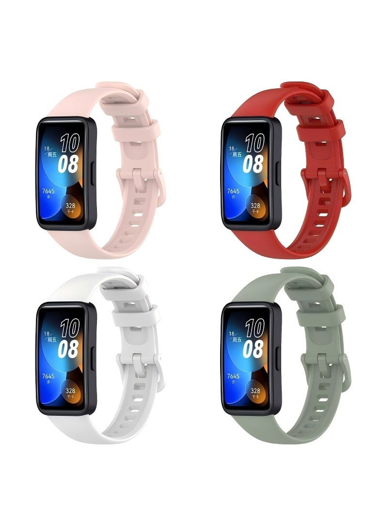 HW 4Pcs Silicone Watchband For Huawei Band 8 Huawei Band 9 Strap SmartWatch WristbandBracelet Wriststrap Sport Replacement  - Image 1
