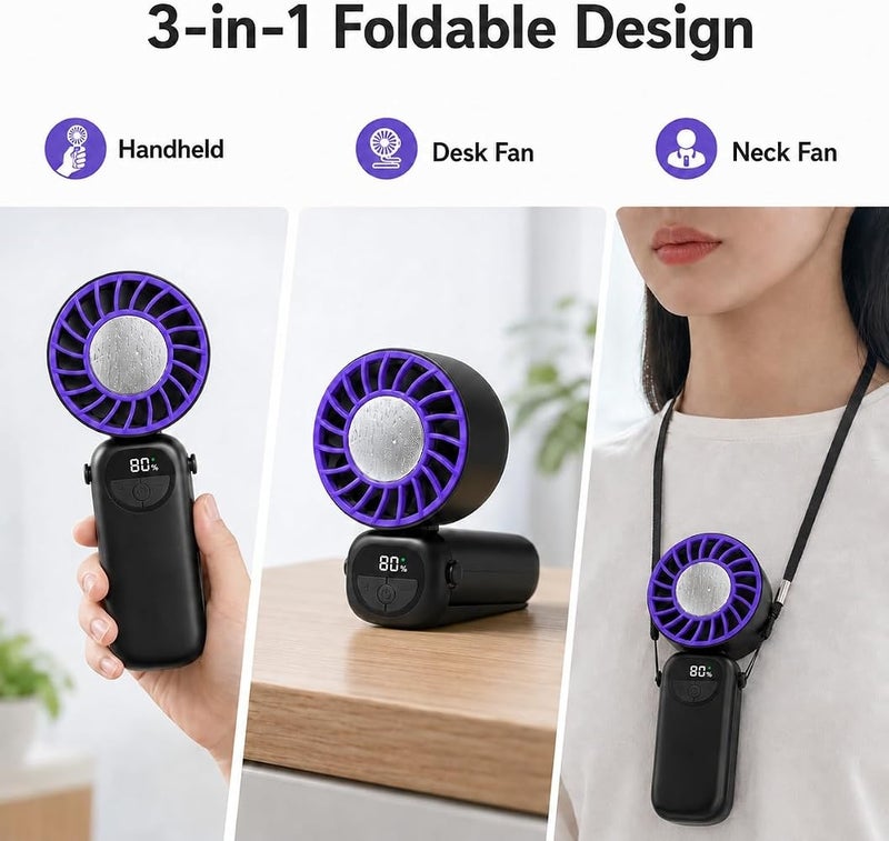 FEELSO فيلسو (FEELSO) مروحة يدوية محمولة مزودة بلوح تبريد، ضرورية للرحلات - Image 2