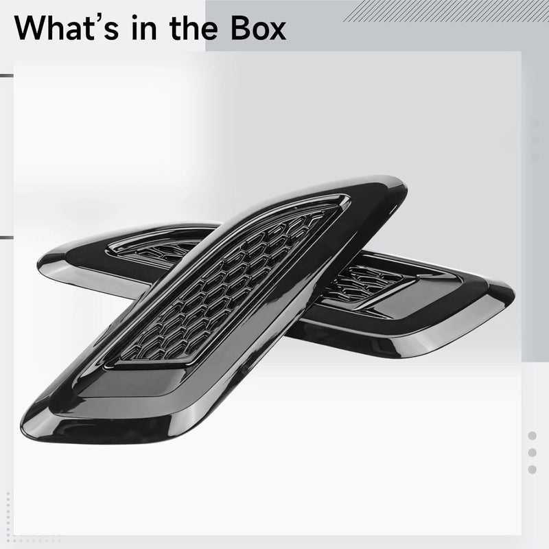 Glossy Black Abs Car Hood Vent Trims, Stylish Honeycomb Design, Easy Self-Adhesive Installation For Discovery & Evoque - Image 5