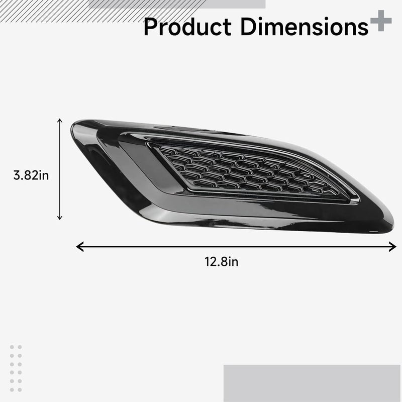 Glossy Black Abs Car Hood Vent Trims, Stylish Honeycomb Design, Easy Self-Adhesive Installation For Discovery & Evoque - Image 4