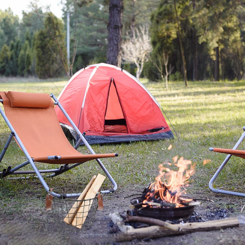 Firewood Storage Basket Wire Storage Basket Logging Carrier with Handle Metal Wire Basket - Image 1