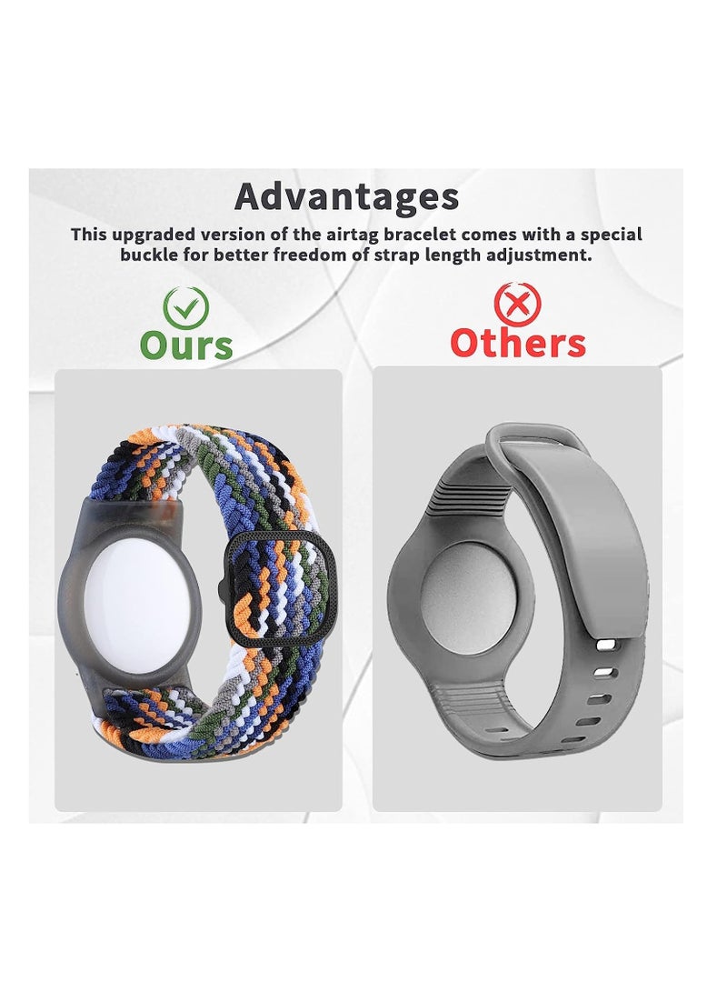 Anmi 2 Pcs Airtag Kids Wristbands, Kids Bracelet Compatible with Apple AirTag, Nylon Strap Cassette Holder Accessories for Toddlers Adults, Adjustable Anti-Lost - Image 5