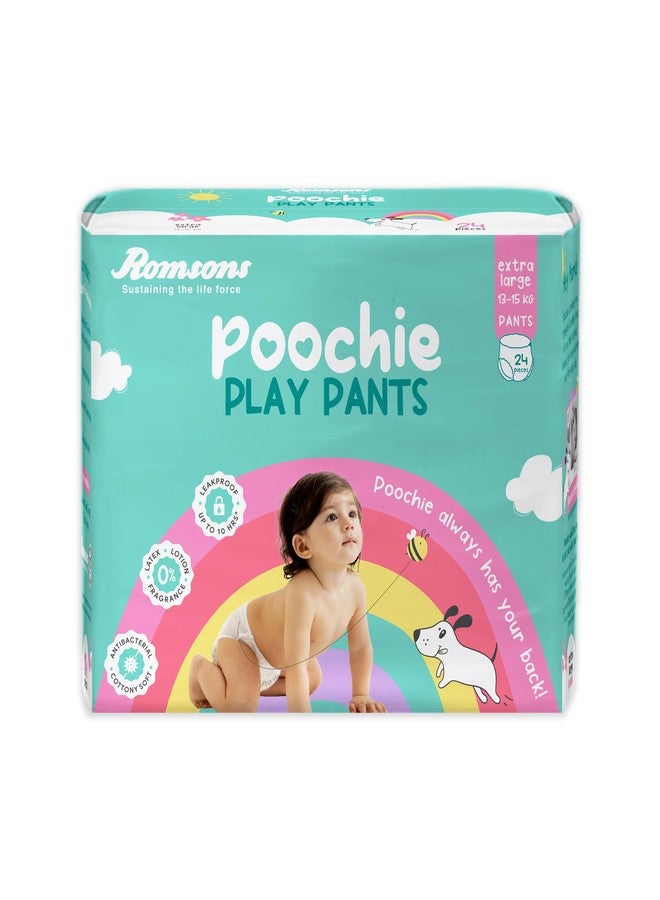 رومسونز حفاضات رومسونز بوتشي بلاي بانتس للأطفال - مقاس XL (24 قطعة) | مناسبة للأطفال بوزن 13-15 كجم | ملائمة مريحة بزاوية 360 درجة ومقاومة للتسرب لمدة تصل إلى 10 ساعات. - Image 1