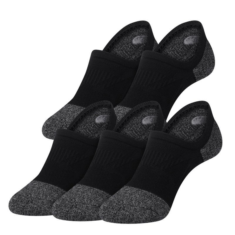 Gonii No Show Socks Womens Athletic Compression Running Low Cut Cushioned Socks 5-Pairs, Black, 6-8 - Image 1