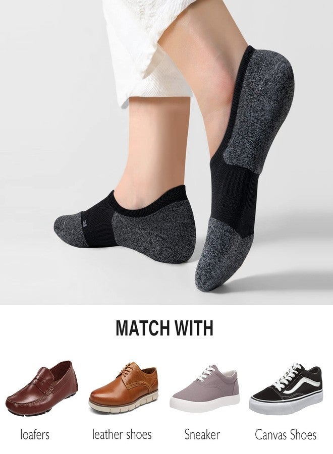 Gonii No Show Socks Womens Athletic Compression Running Low Cut Cushioned Socks 5-Pairs, Black, 6-8 - Image 5
