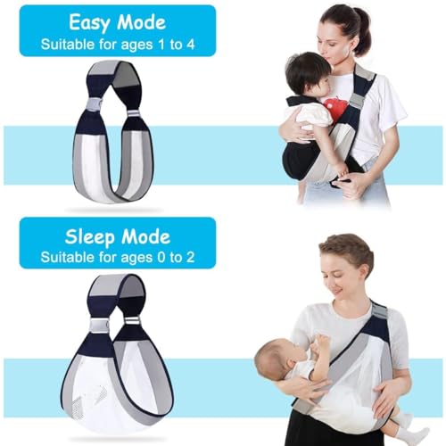 Dhadh Baby Sling Carrier - Adjustable Baby Holder, Half Wrapped Hip Carrier, One Shoulder Labor-Saving, Cloth Fabric Lightweight for Newborn to Toddler - Image 2